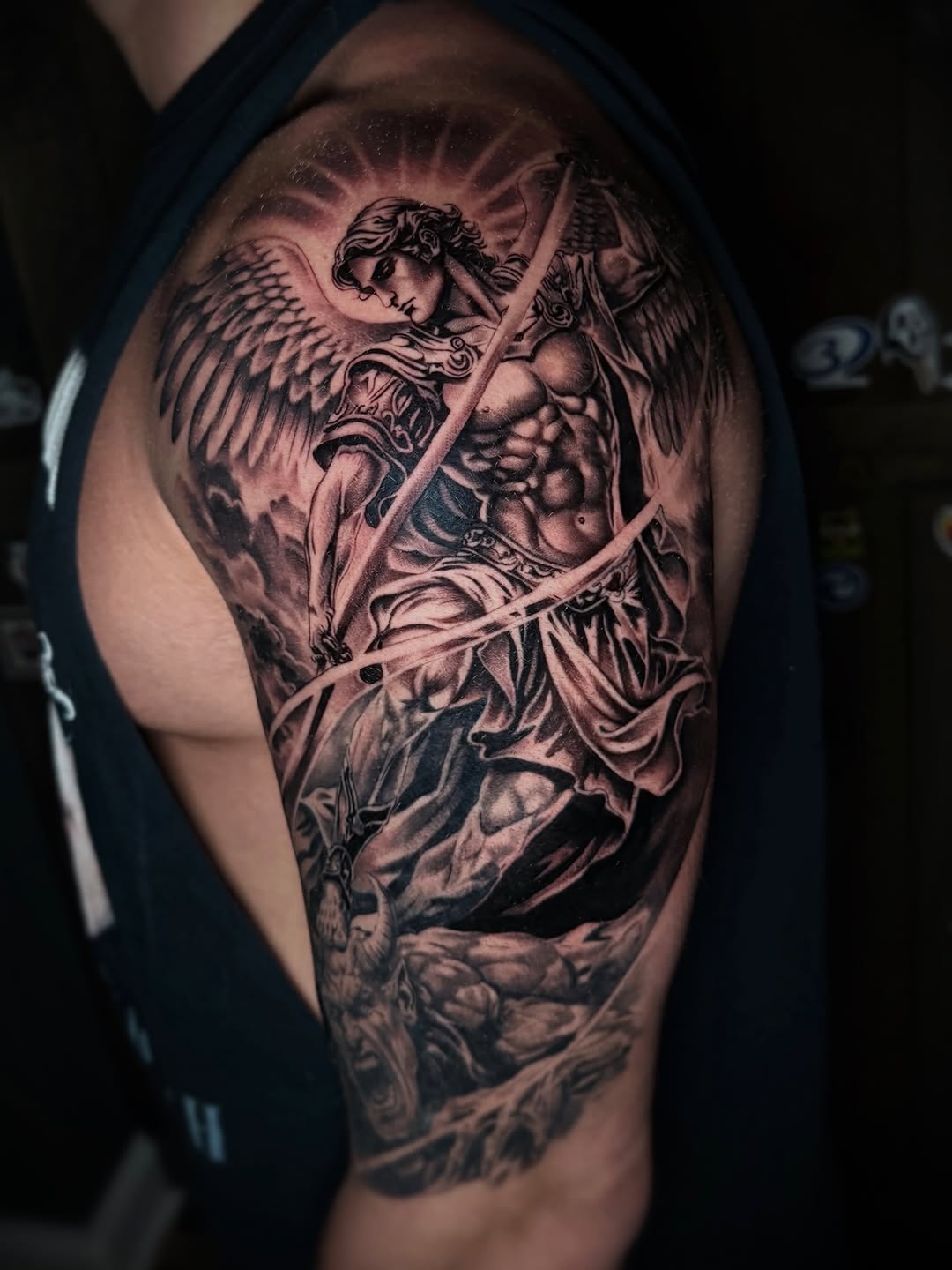 Tattoo by @beckyleetattoos — realism, black_and_grey