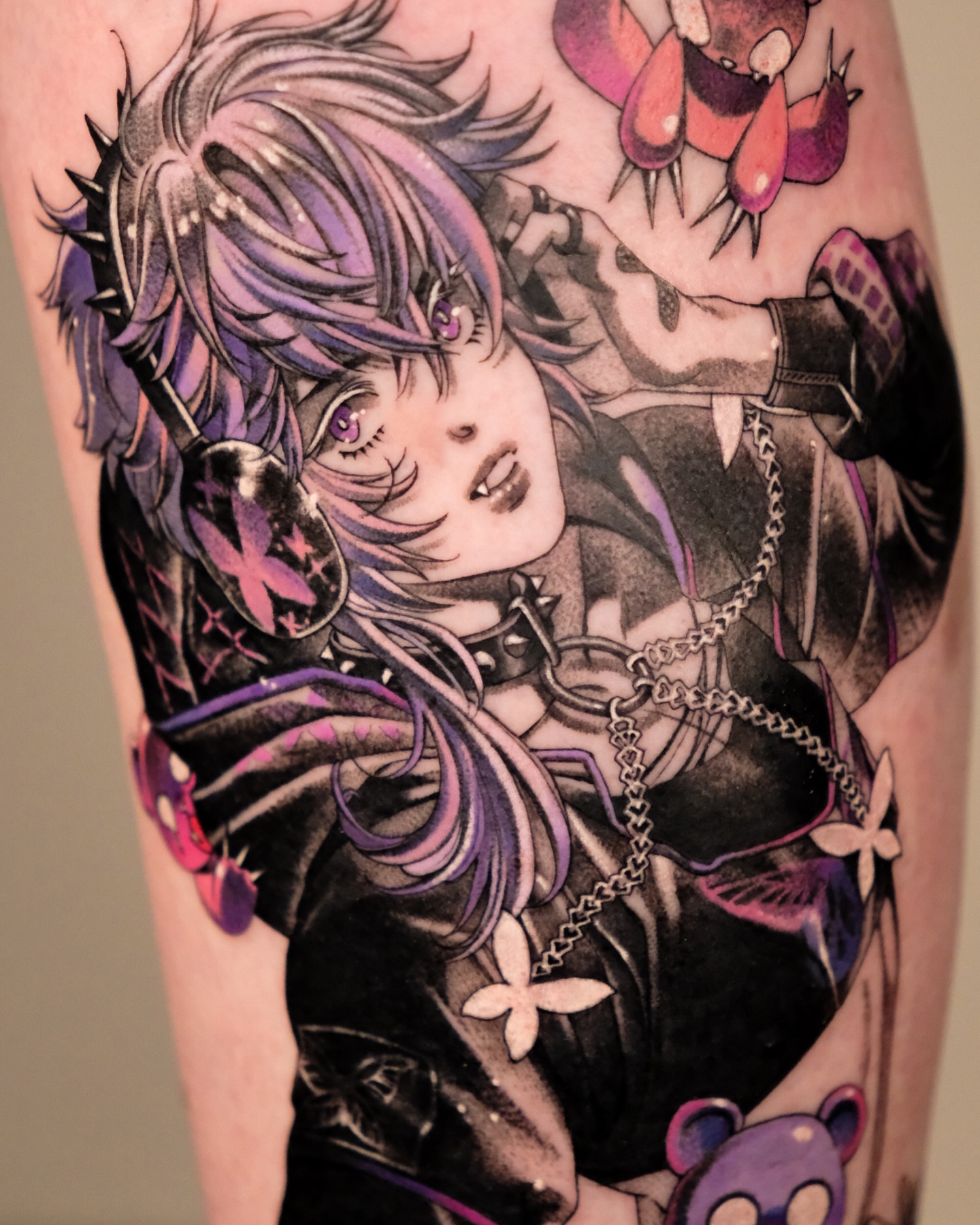 Anime character anime tattoo on the forearm by Hemi 혜미타투