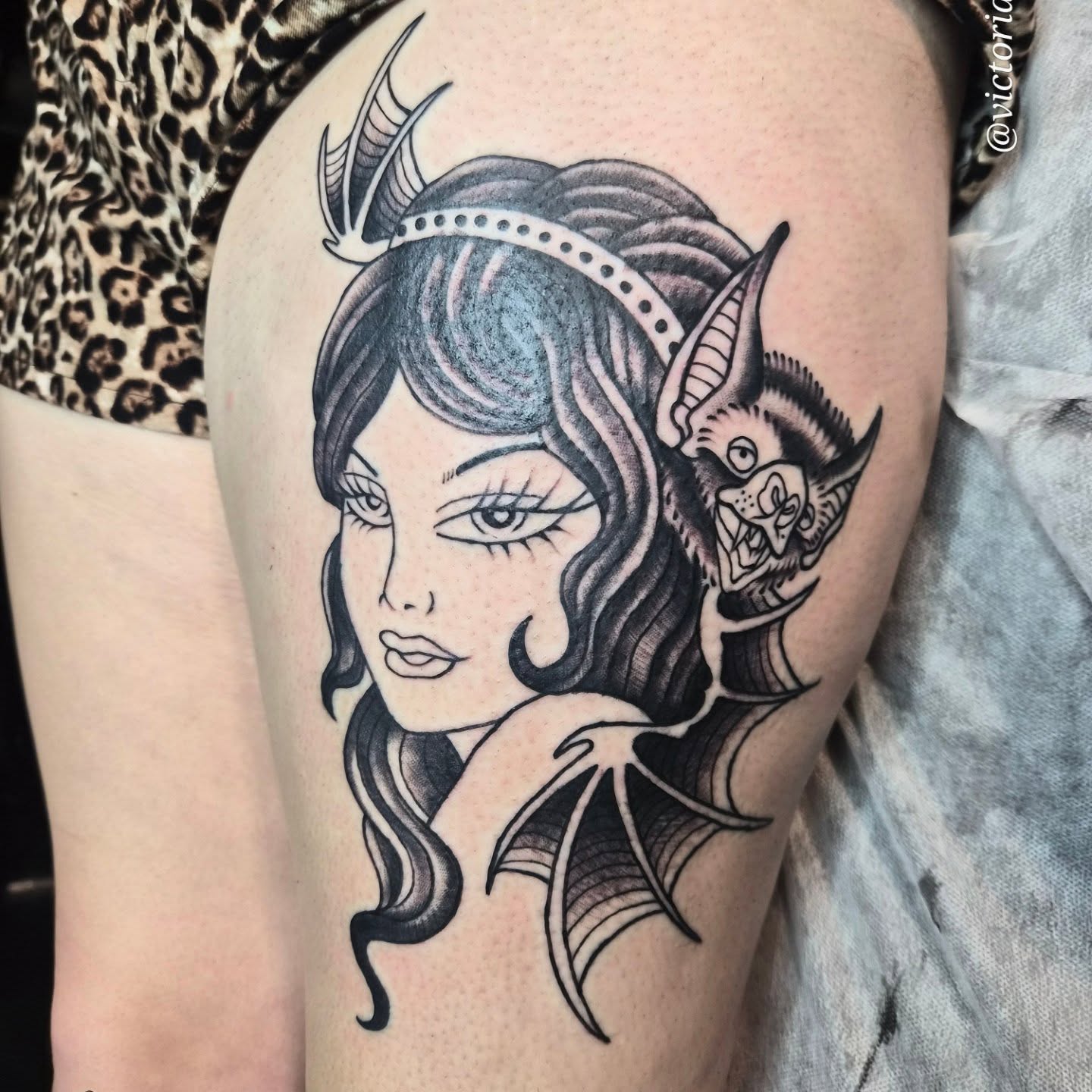 Tattoo by @victoriahtattoos — american_traditional, black_and_grey