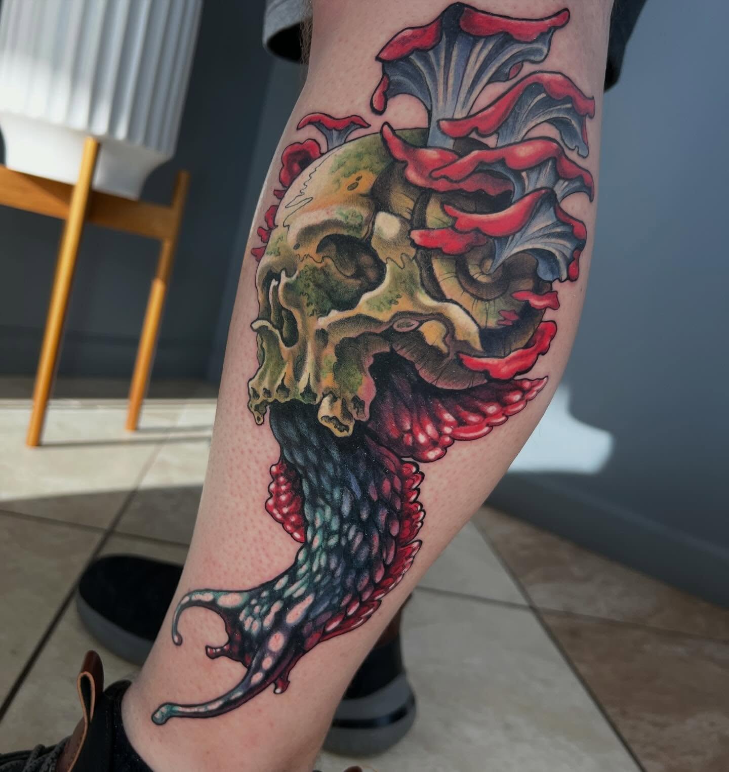 Tattoo by @hairofthehound — american_traditional, dotwork