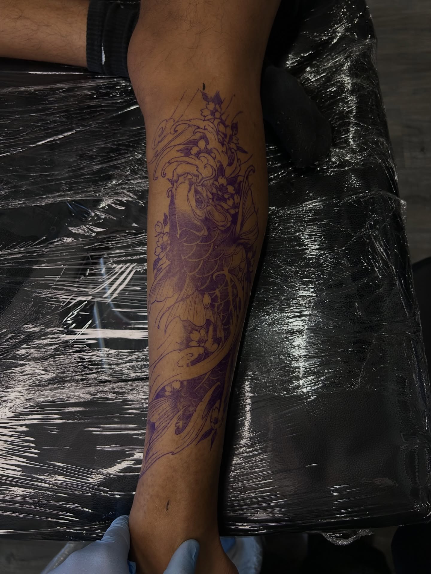 Floral design japanese irezumi tattoo on the forearm by Oto_art
