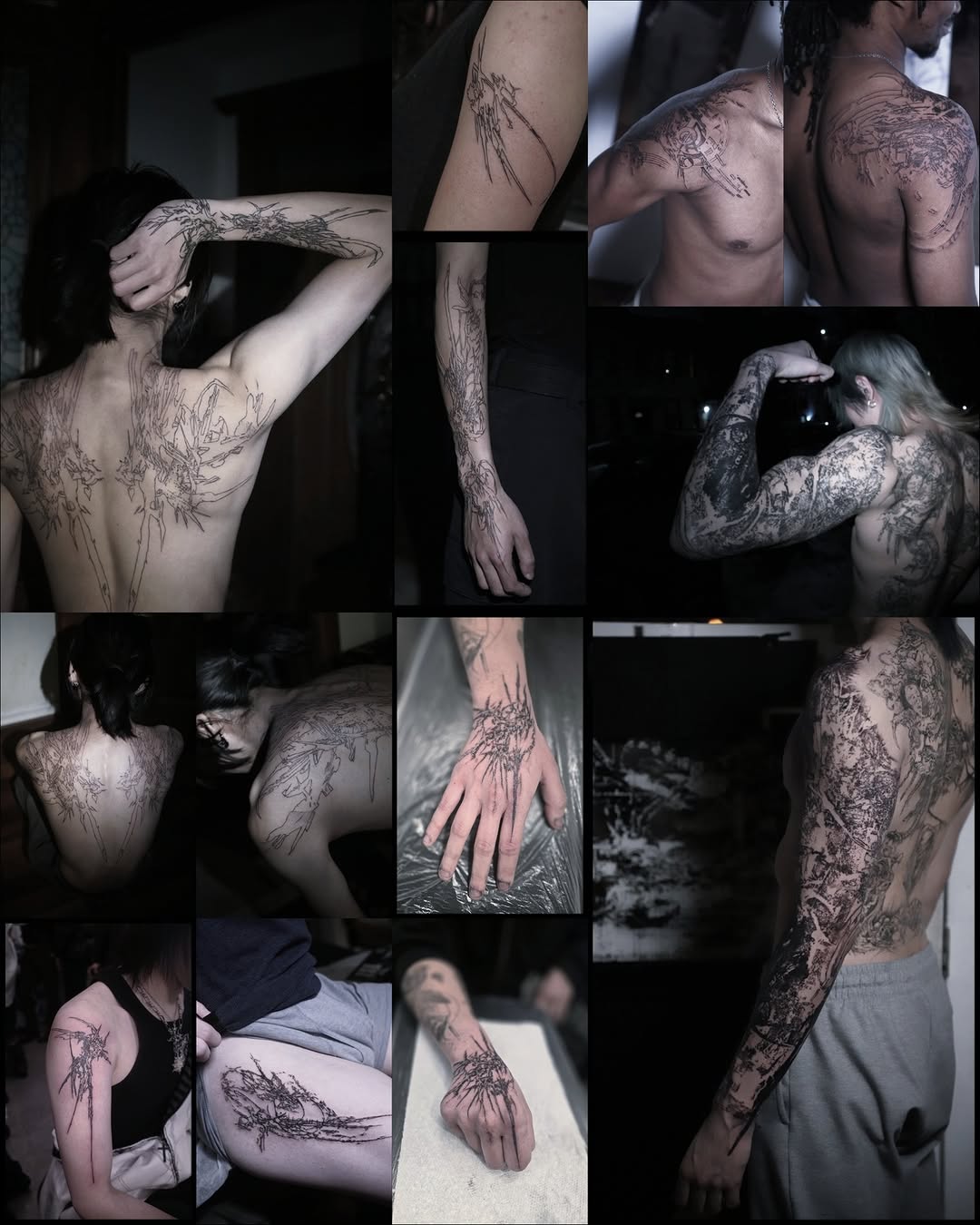Abstract organic linework blackwork tattoo on the back by Branded ꪉꪗ Brandon ∴ b.liew ∴ Tattoo ∴ NYC