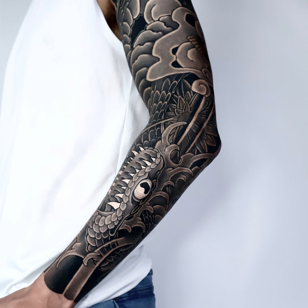 Tattoo by @noir_by_jm — japanese_irezumi, black_and_grey