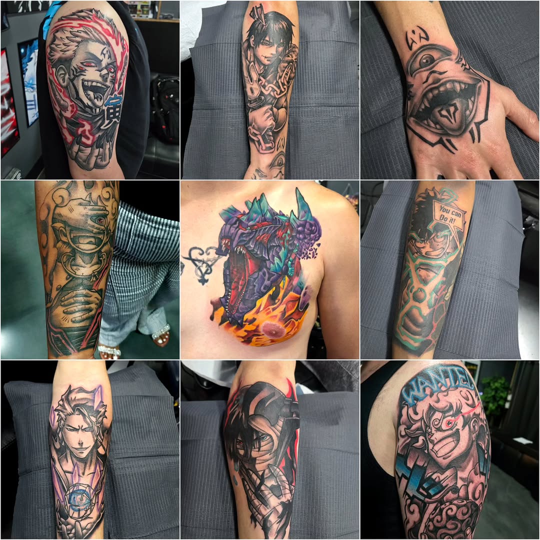 Tattoo by @thatdamcee — anime