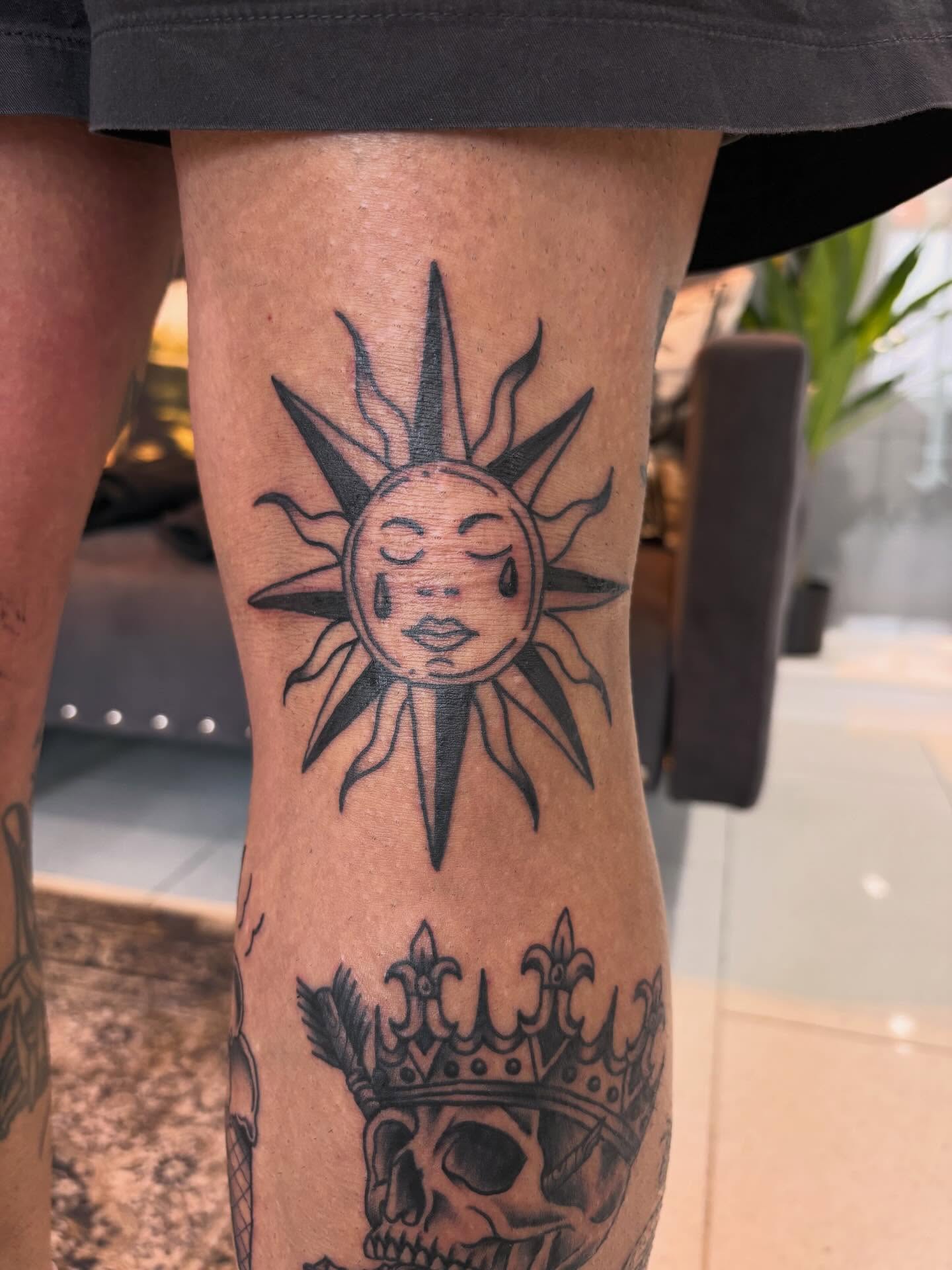 Tattoo by @chrisdafacetattoo — black_and_grey