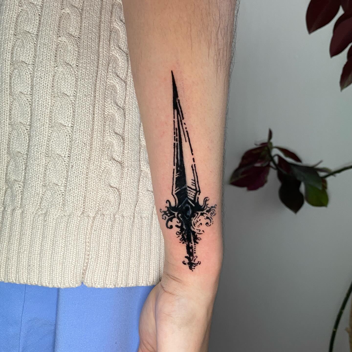 Tattoo by @woodniptat — blackwork, illustrative