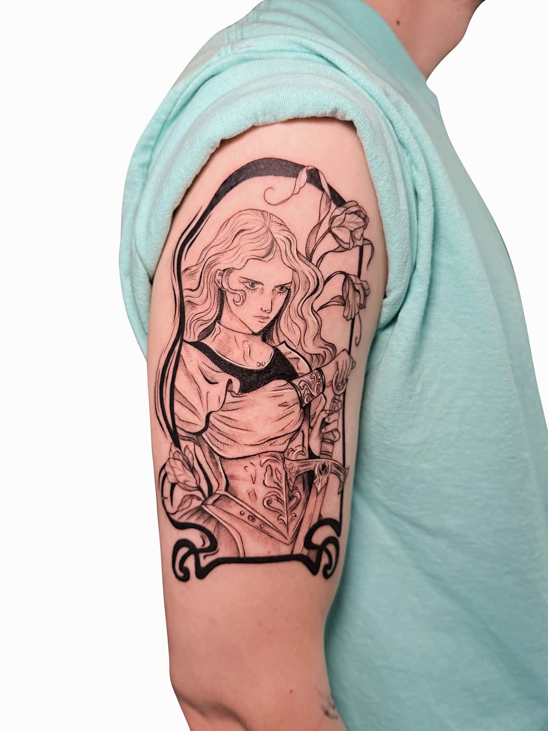 Tattoo by @fionnatattoo — illustrative, black_and_grey