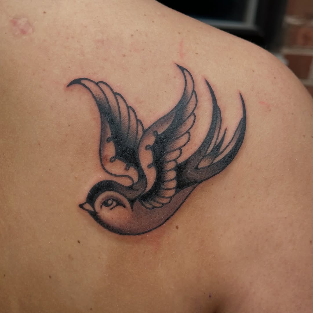 Tattoo by @cherrybomb_tatz4u — american_traditional, black_and_grey