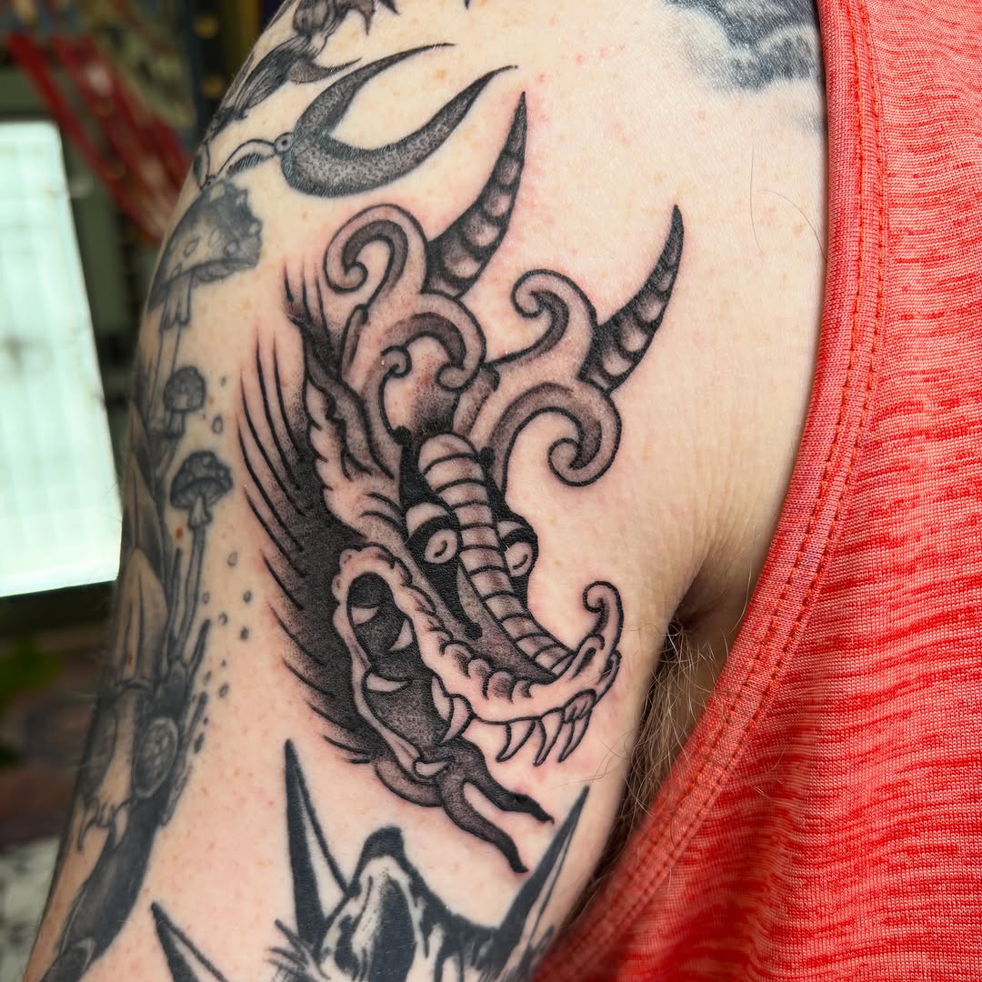 Tattoo by @toughcookietattoo — japanese_irezumi, black_and_grey