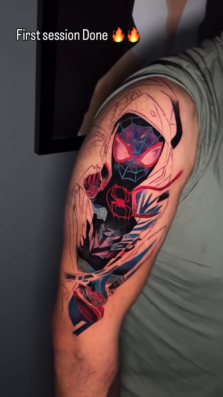 Spider-Man new school tattoo by INK with KIRON 🇳🇵 🇺🇸DTX, Dallas, Texas