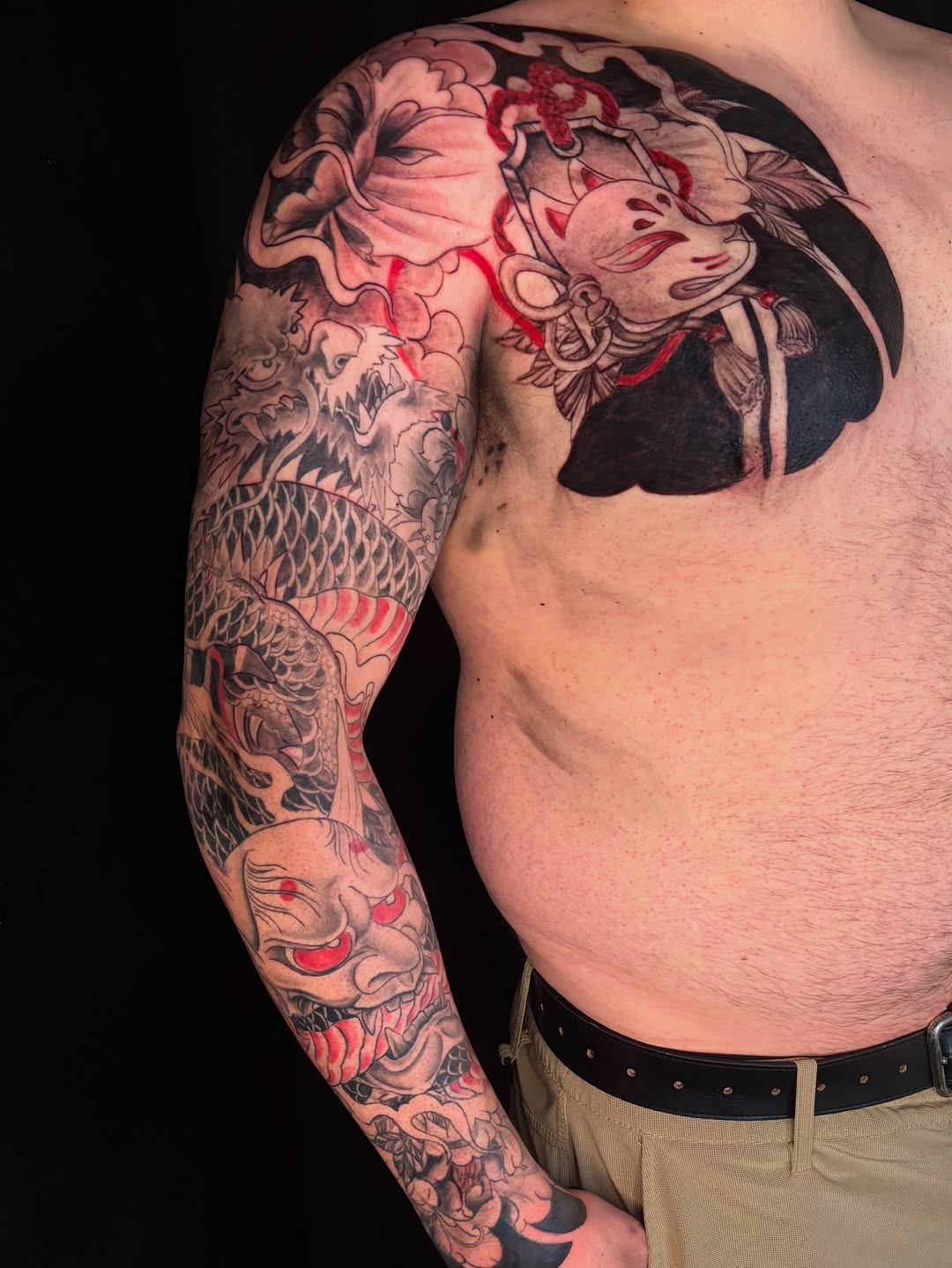 Tattoo by @inkedbyhades — japanese_irezumi, black_and_grey