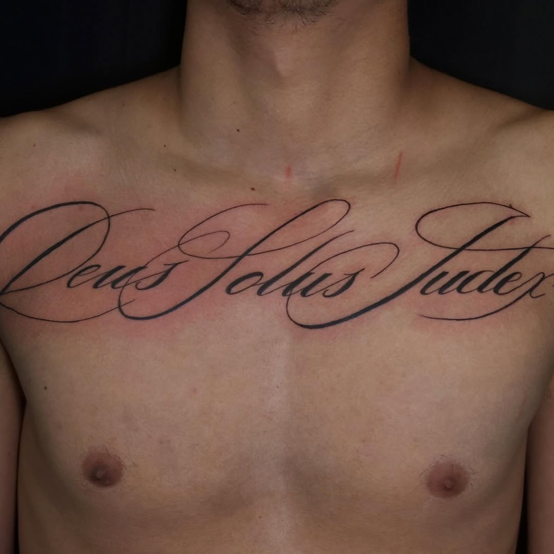 Tattoo by @vileinkzz โ lettering_script, fine_line