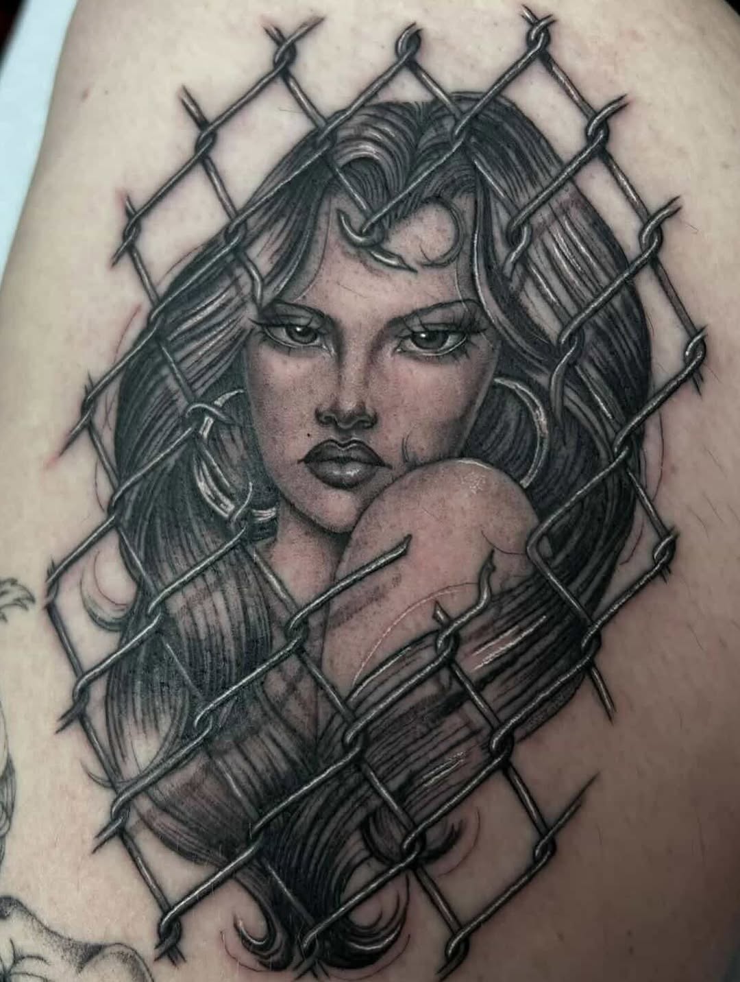 Tattoo by @baleriebees — chicano, black_and_grey