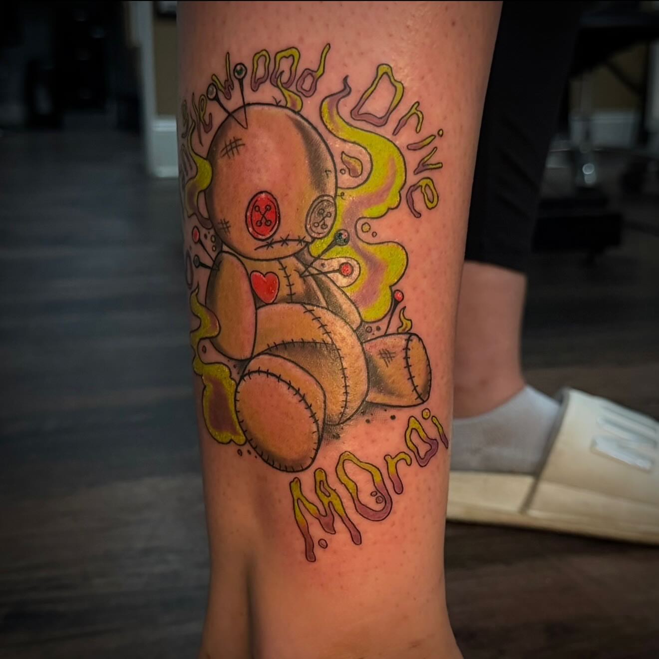 Voodoo doll neo-traditional tattoo on the forearm by π©Έβ βοΈ ππππ βοΈ βπ©Έ