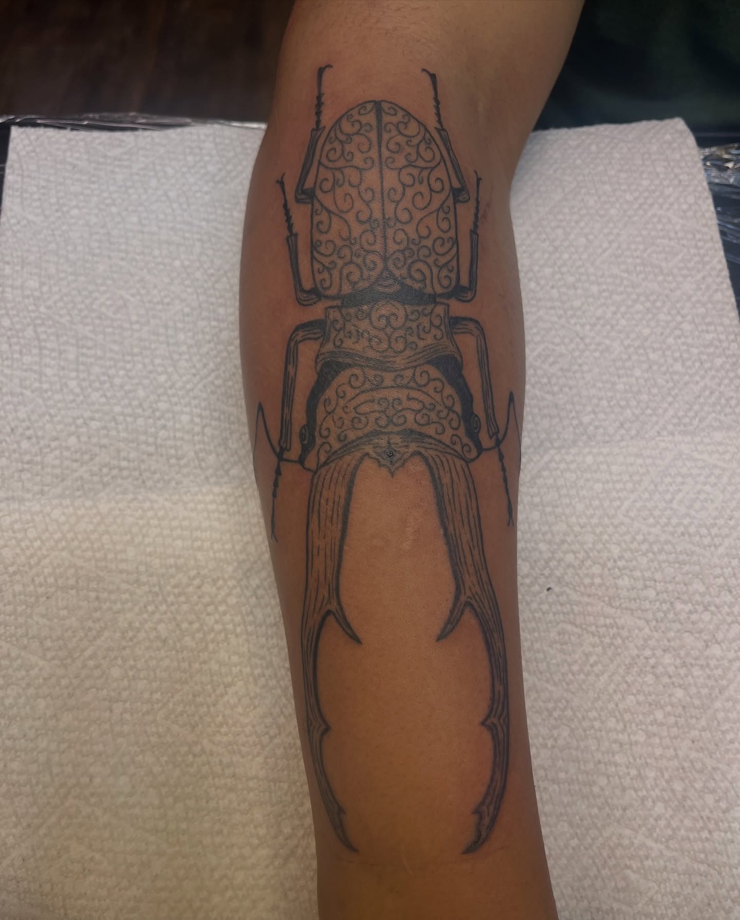Tattoo by @anya.artistry.tattoos — black_and_grey