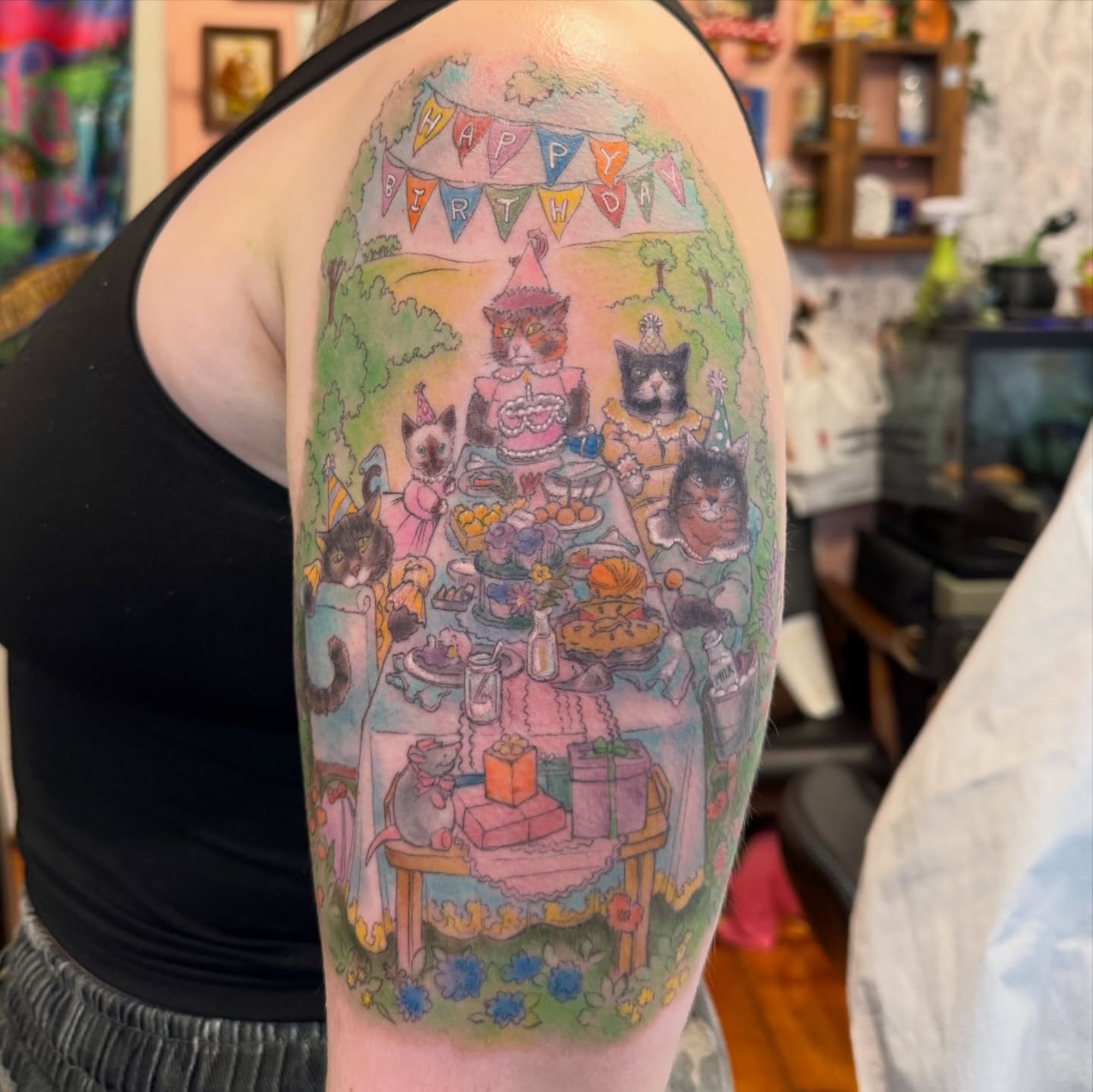 Tattoo by @rebekatattoos — illustrative, watercolor