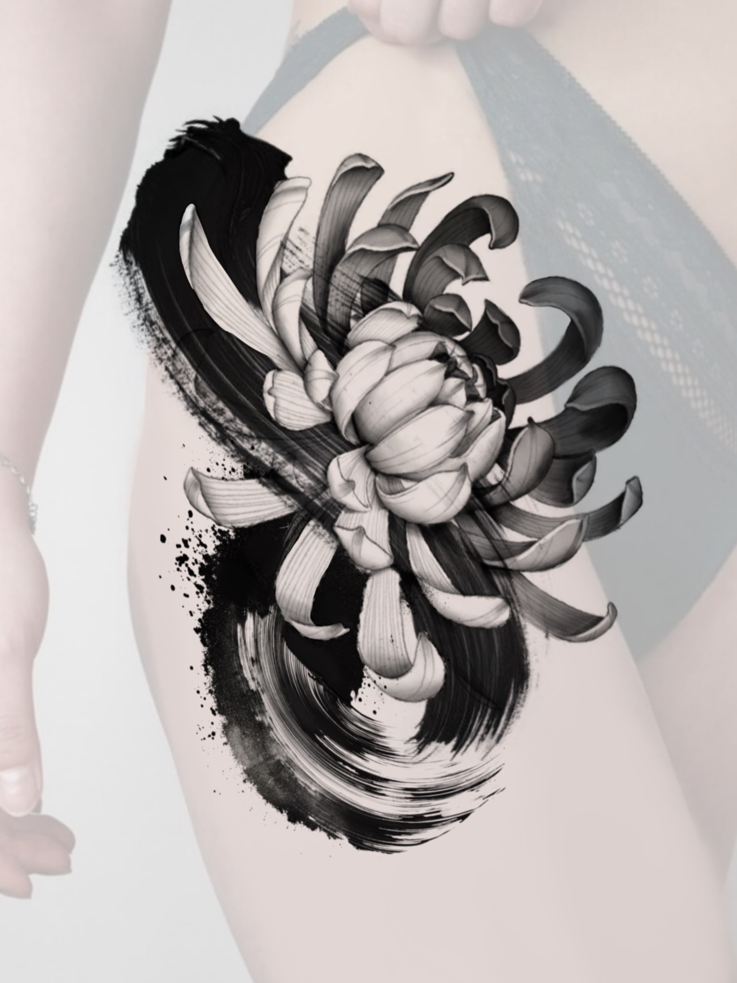 Tattoo by @hunminji — black_and_grey, geometric
