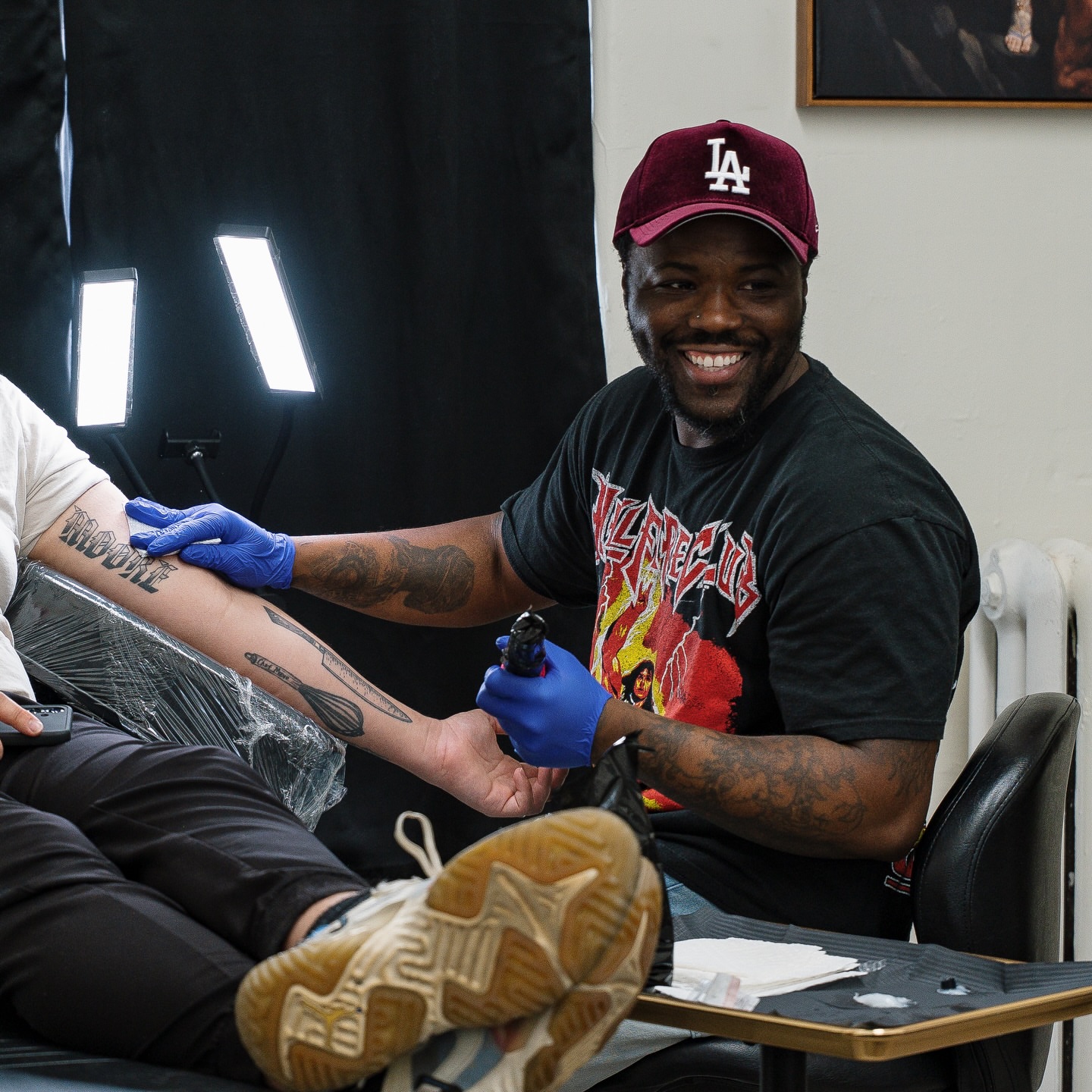 Arm tattoo American traditional tattoo on the upper arm by Tevin Thomas