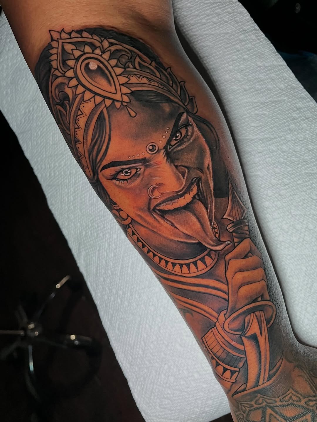 Tattoo by @sayanatattoos — realism, black_and_grey
