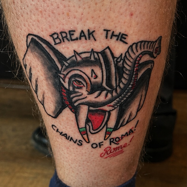 Demogorgon American traditional tattoo on the forearm by Evan Intveld