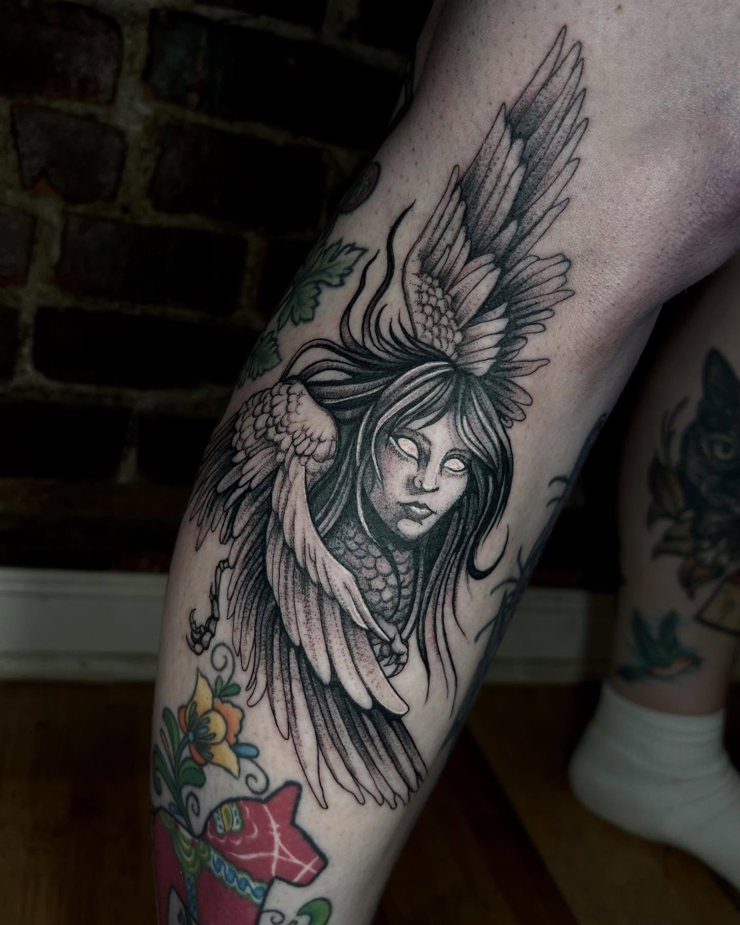 Tattoo by @dee.louisee — black_and_grey, realism