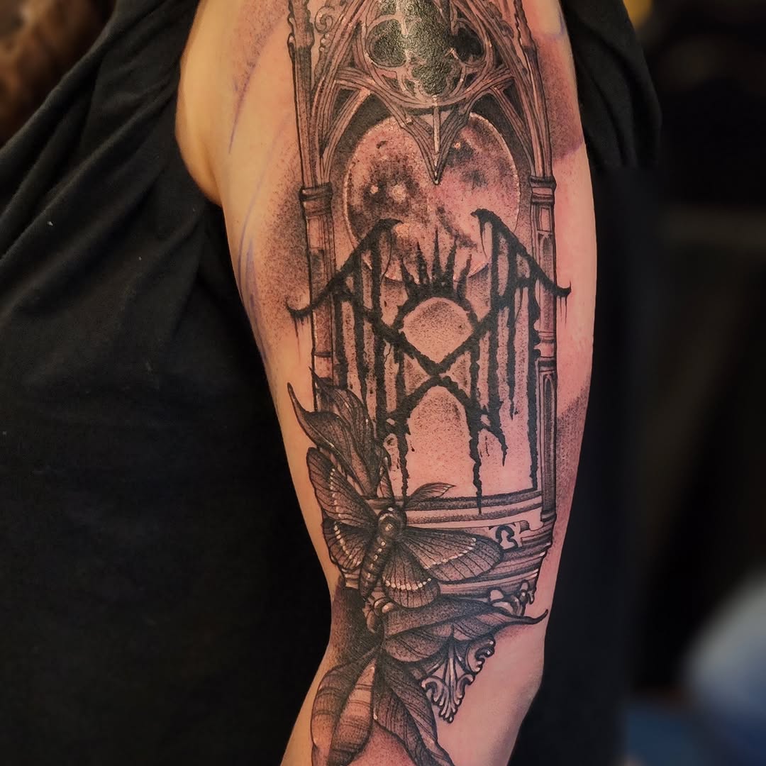 Tattoo by @mayatattooos β dark_realism, black_and_grey