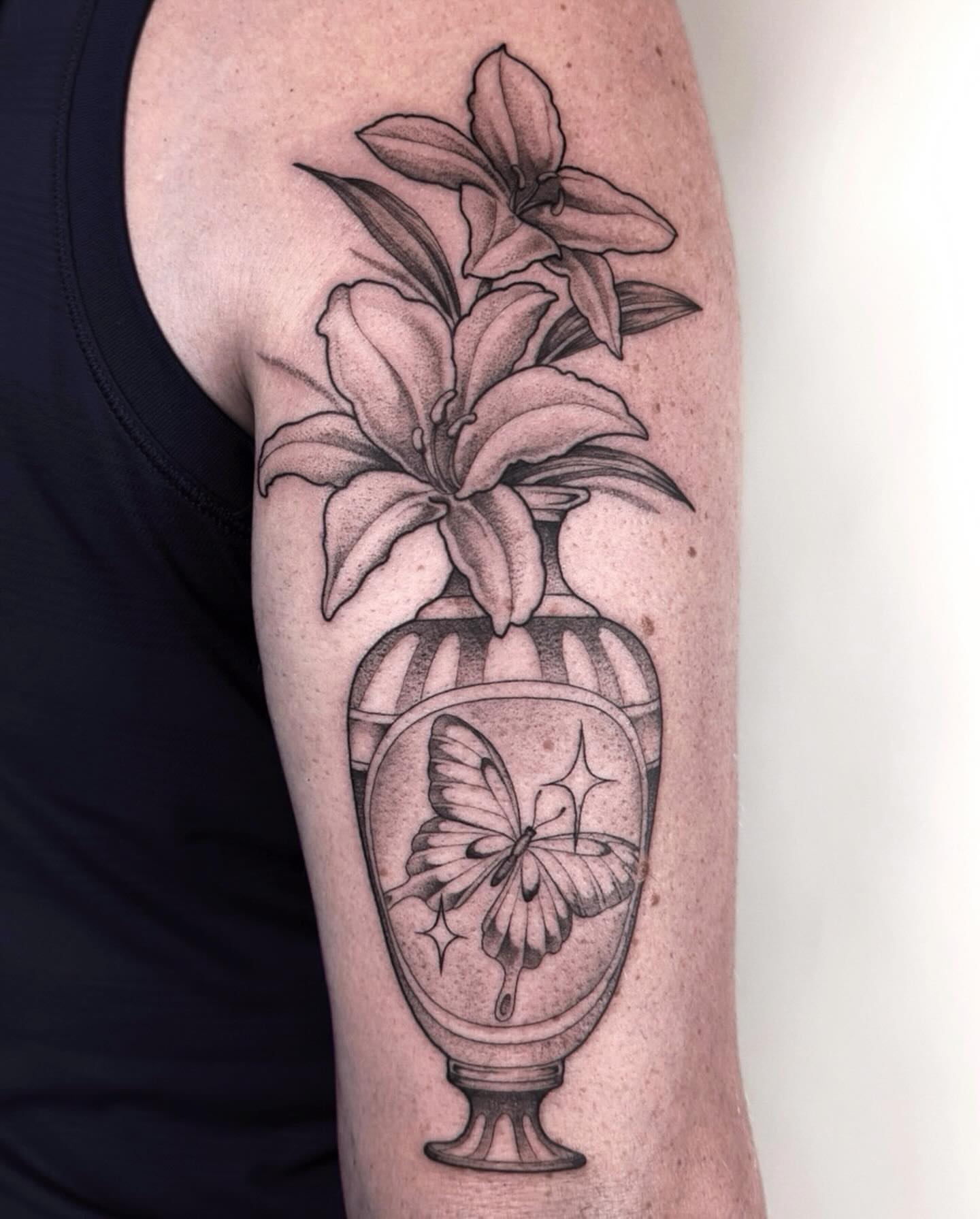 Tattoo by @horsegirltats — black_and_grey, realism