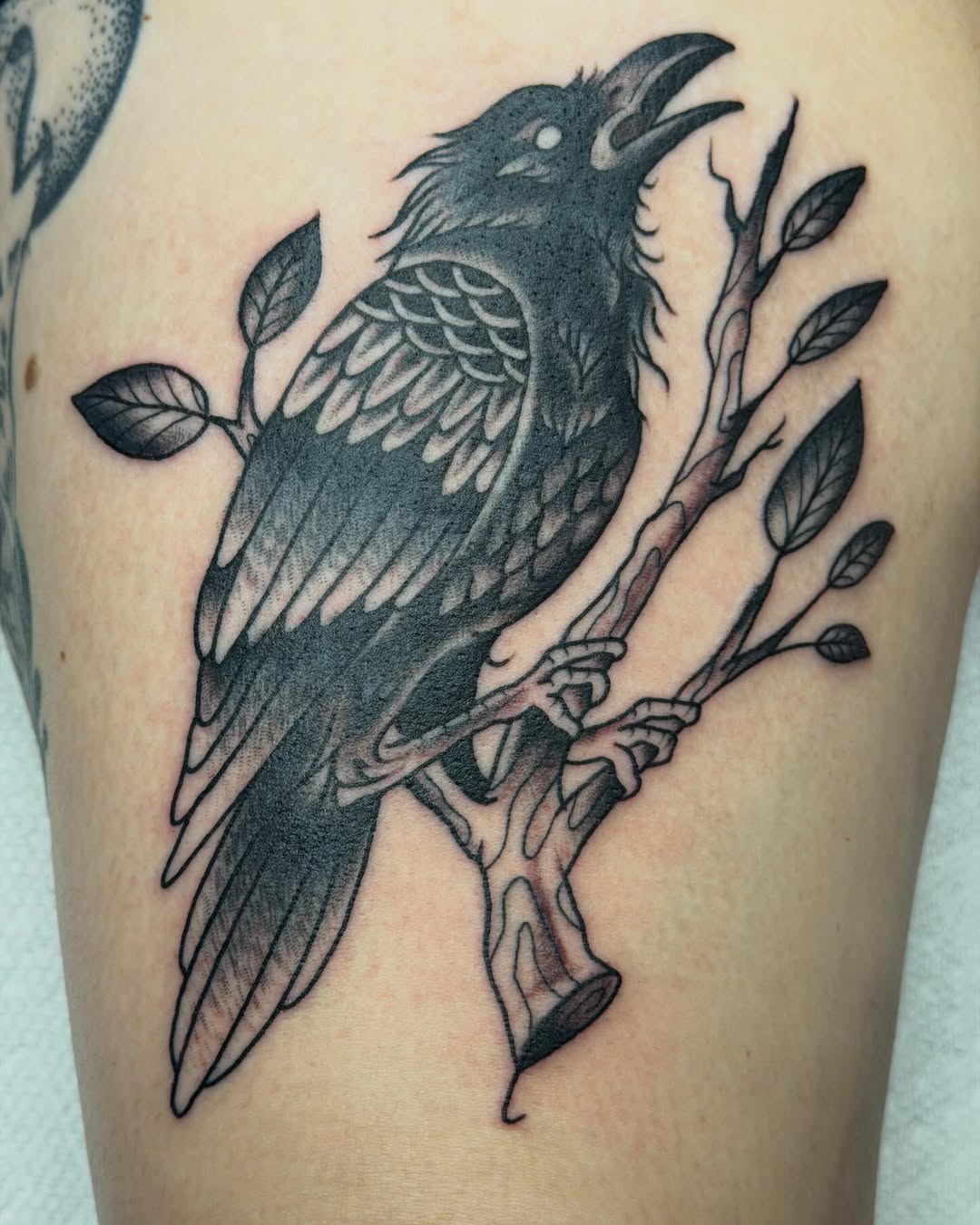 Tattoo by @aprilflowerstattoo โ black_and_grey, american_traditional