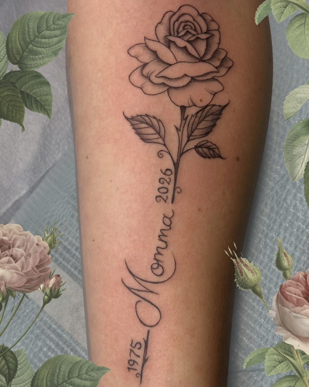 Rose black and grey tattoo on the forearm by 🥀Chloe Miller
