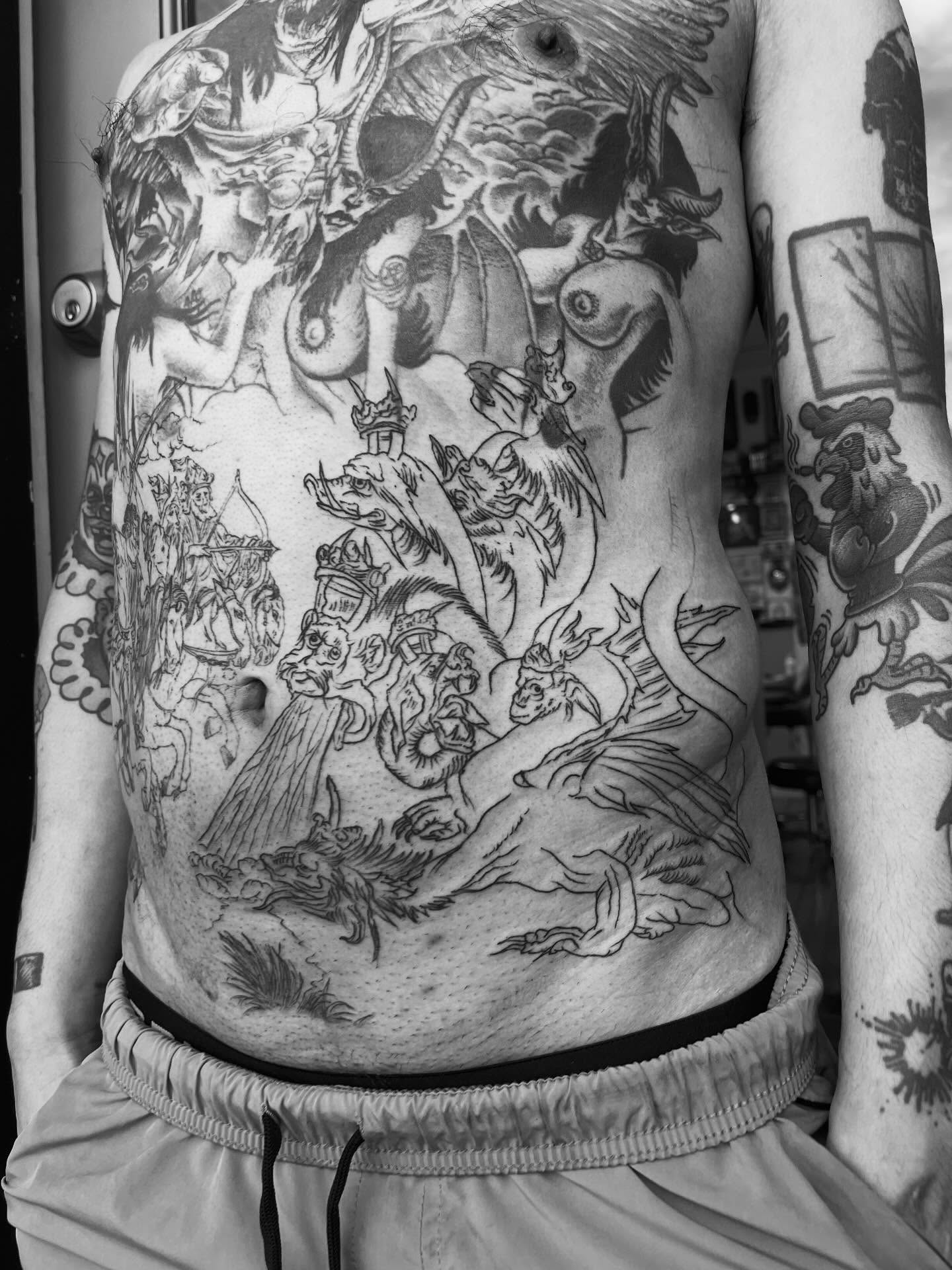 Tattoo by @pineneedlestattoo — black_and_grey, realism