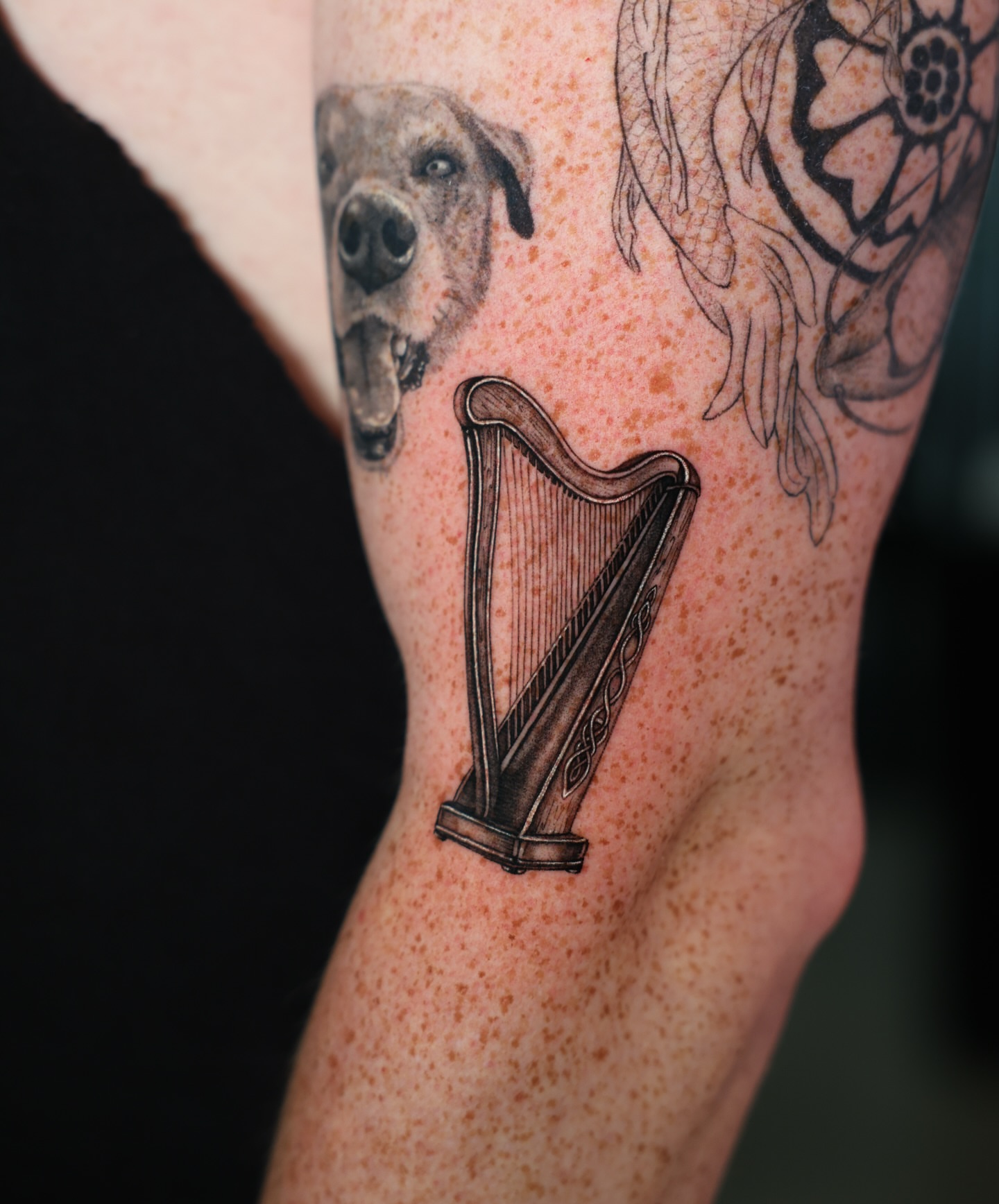 Tattoo by @fckthetinytattooer — black_and_grey