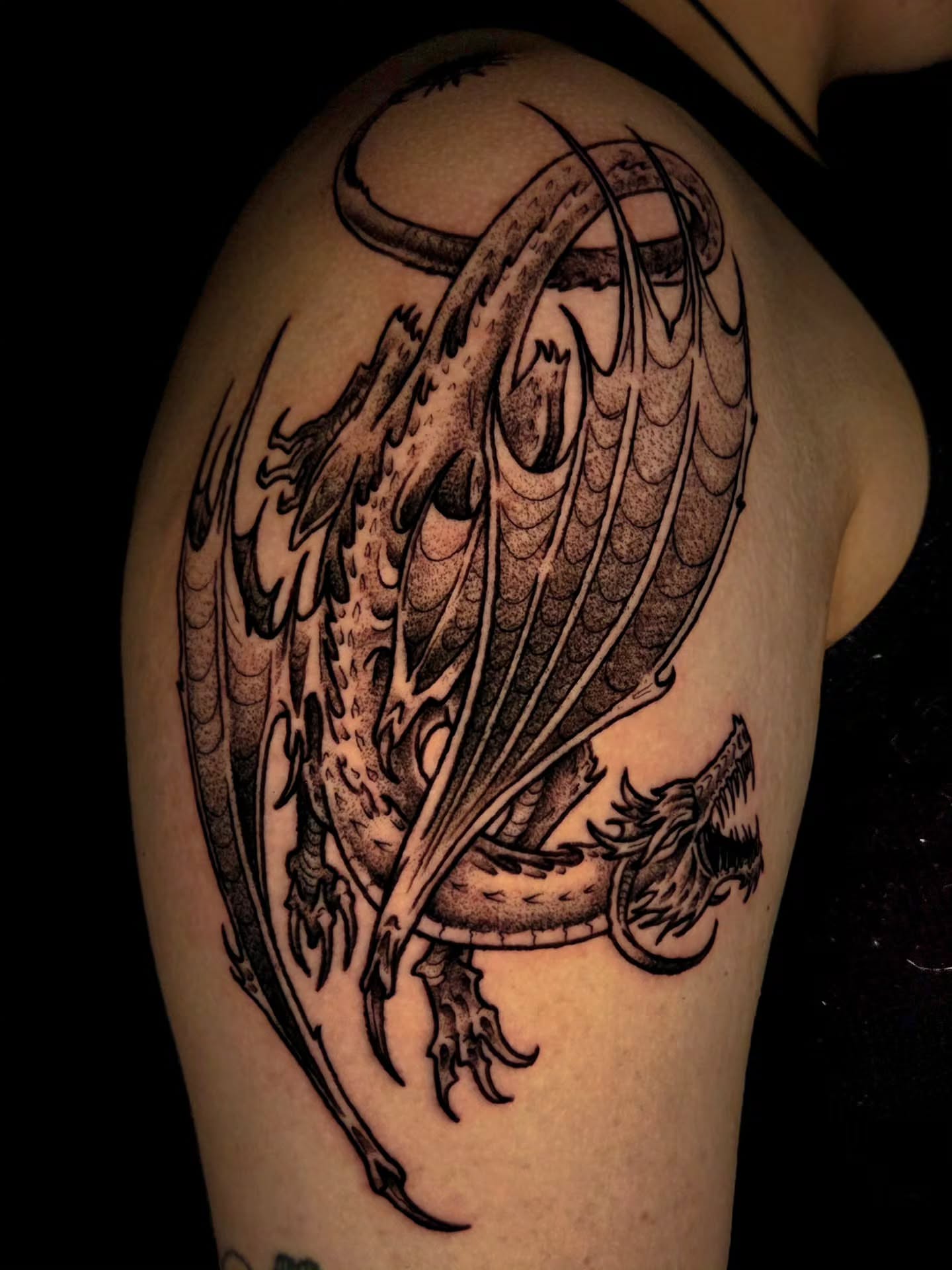Tattoo by @iankisertattoo — dotwork, black_and_grey