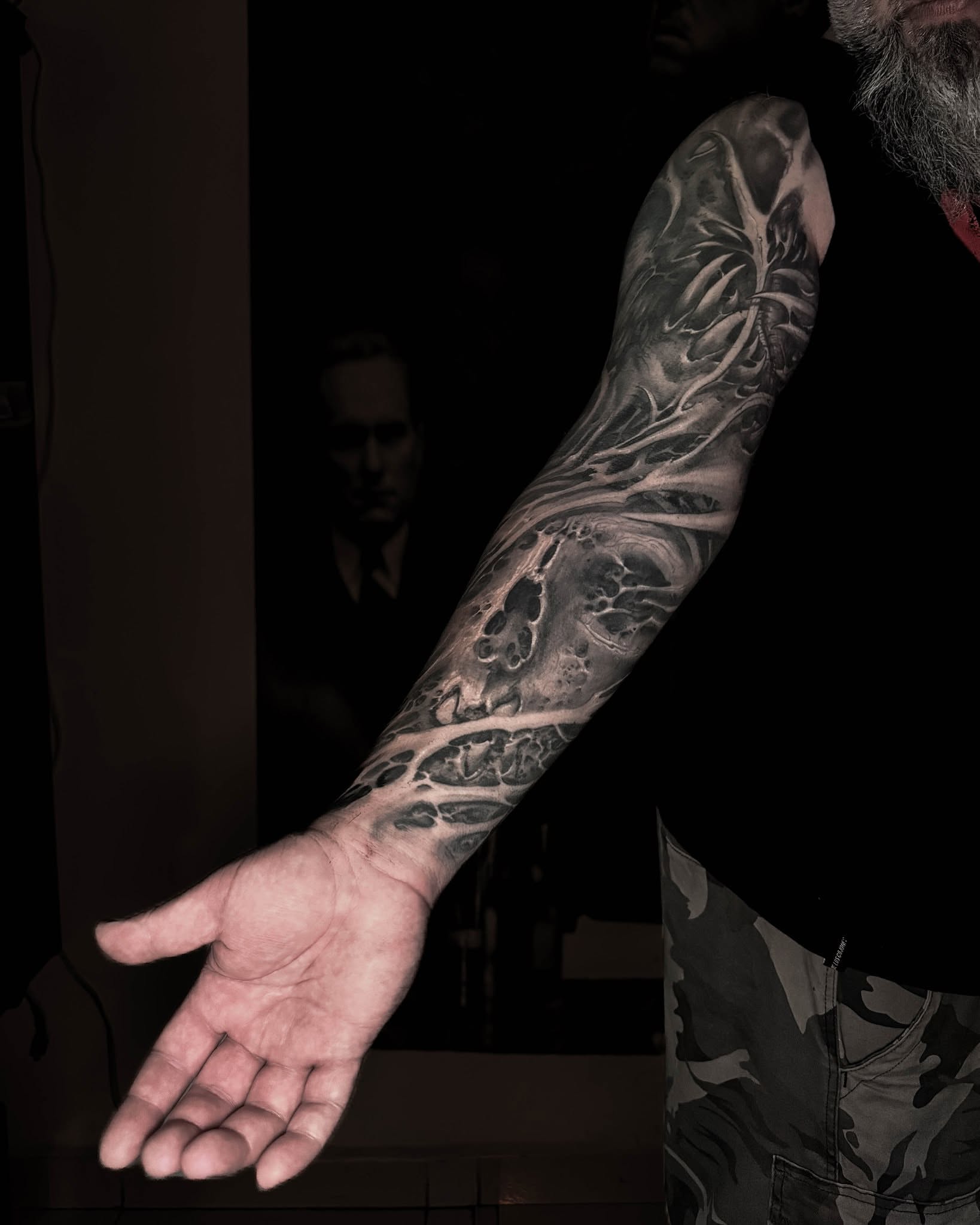 Bone structure realism tattoo on the forearm by Bruno Moretti