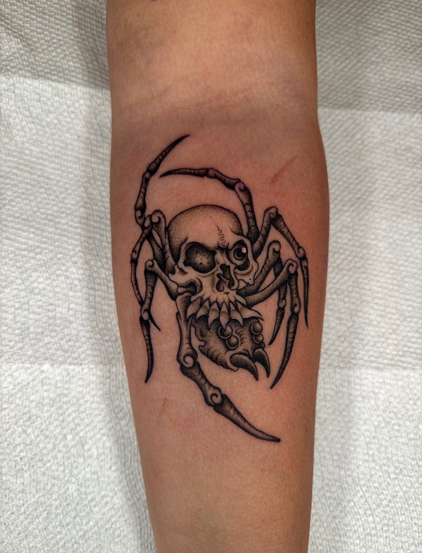 Tattoo by @ruckustattoo — black_and_grey, geometric