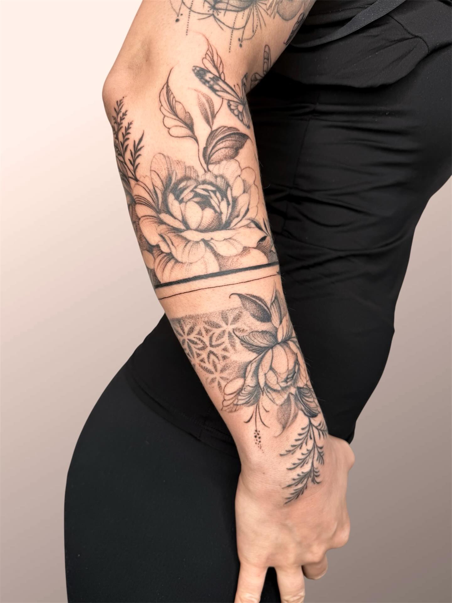 Tattoo by @slaubcreation — black_and_grey, dotwork
