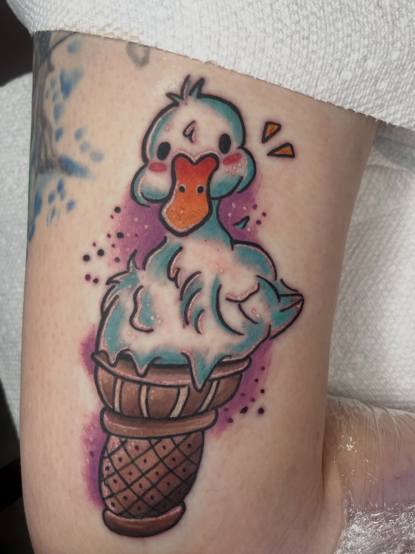 Tattoo by @oliveoiltattoos โ dotwork, watercolor