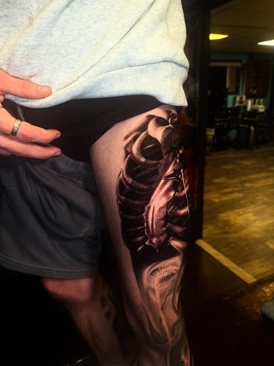 Tattoo by @daggerface_toon — realism, black_and_grey