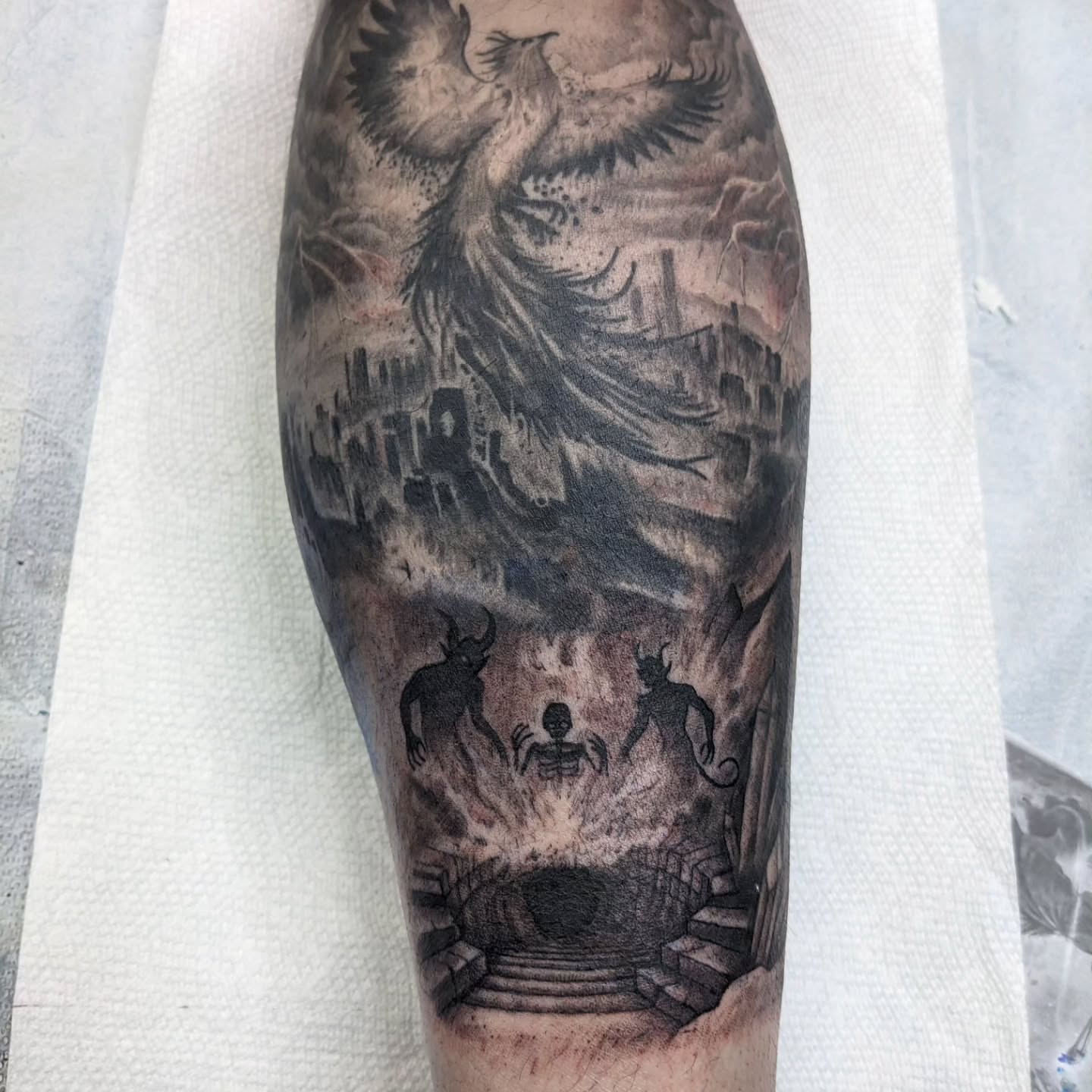 Tattoo by @infinite_enigma — black_and_grey, realism