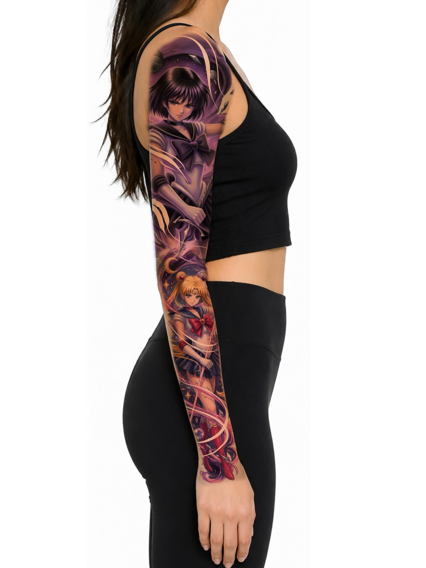 Anime characters anime tattoo on the upper arm by Tattoo Bam Bam