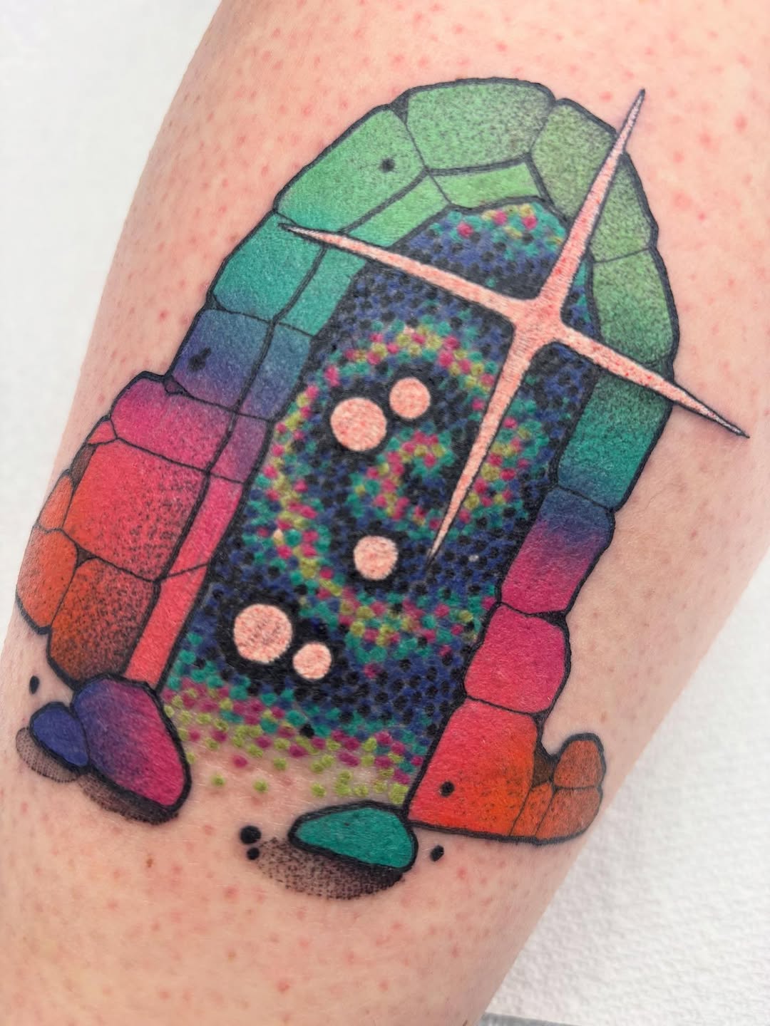 Tattoo by @carly.tattoos — geometric, dotwork