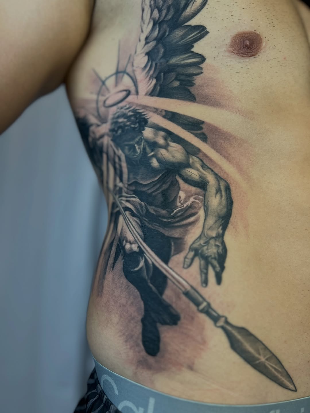 Tattoo by @apologies_tattoo_studios — realism, black_and_grey