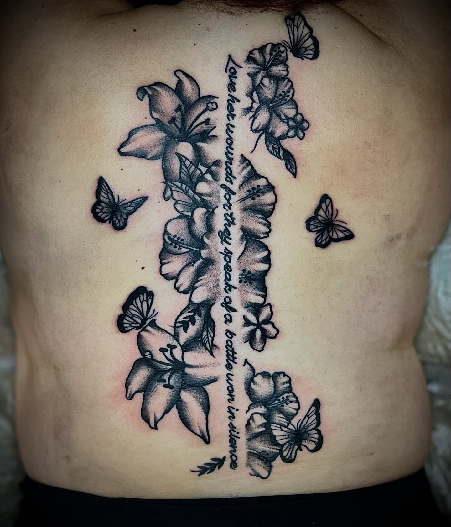 Tattoo by @cursedskintattoos — black_and_grey