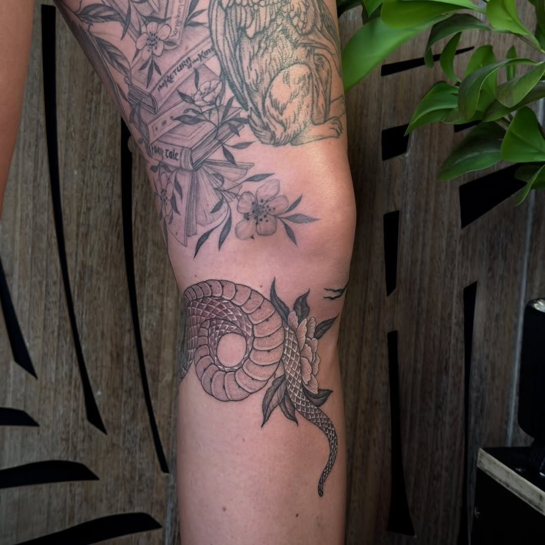 Tattoo by @carmensdarkgallery — black_and_grey, illustrative
