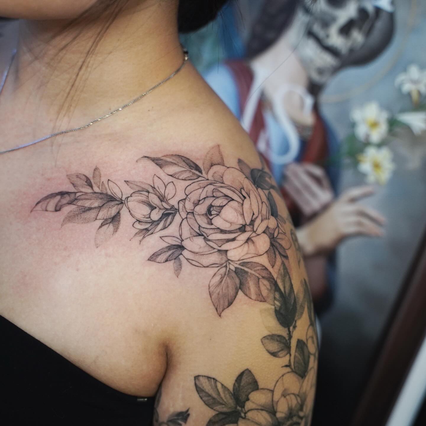 Tattoo by @emmaleetattoo — black_and_grey