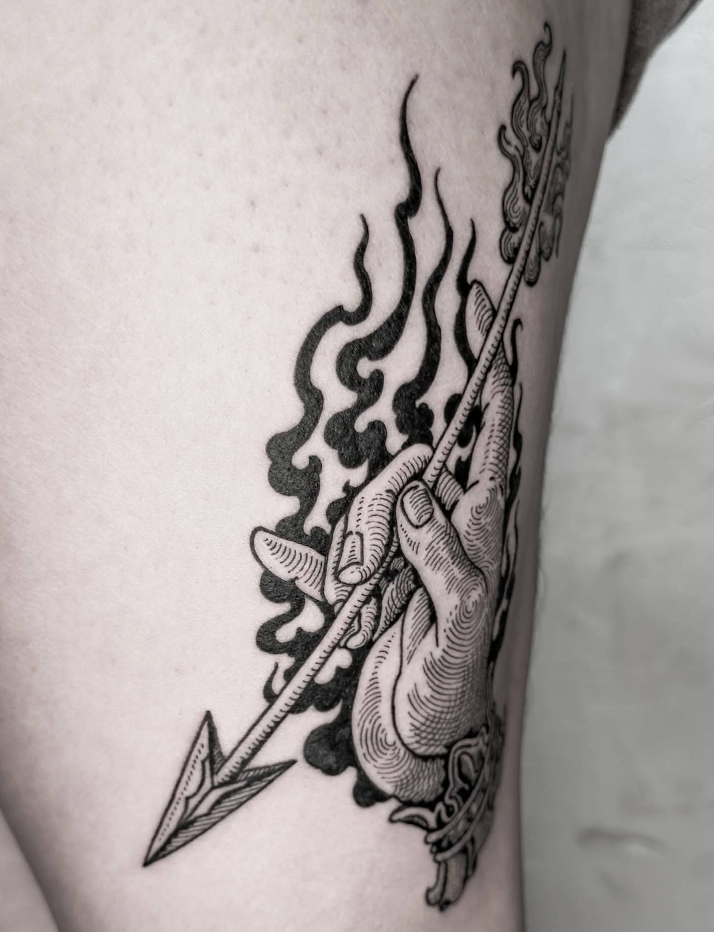 Tattoo by @dokk_vintage — black_and_grey