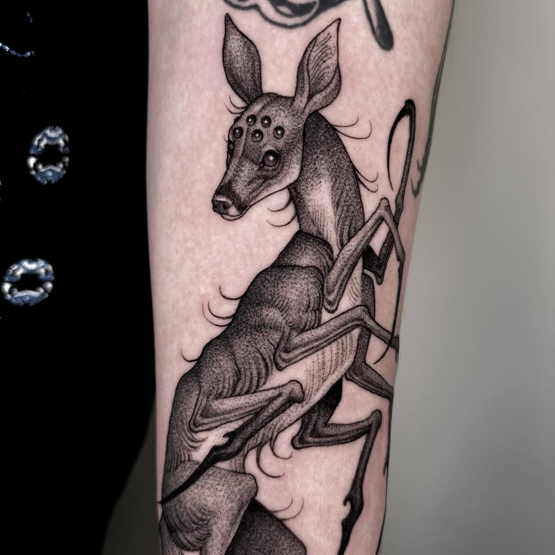 Tattoo by @crvbcore — black_and_grey, dark_realism