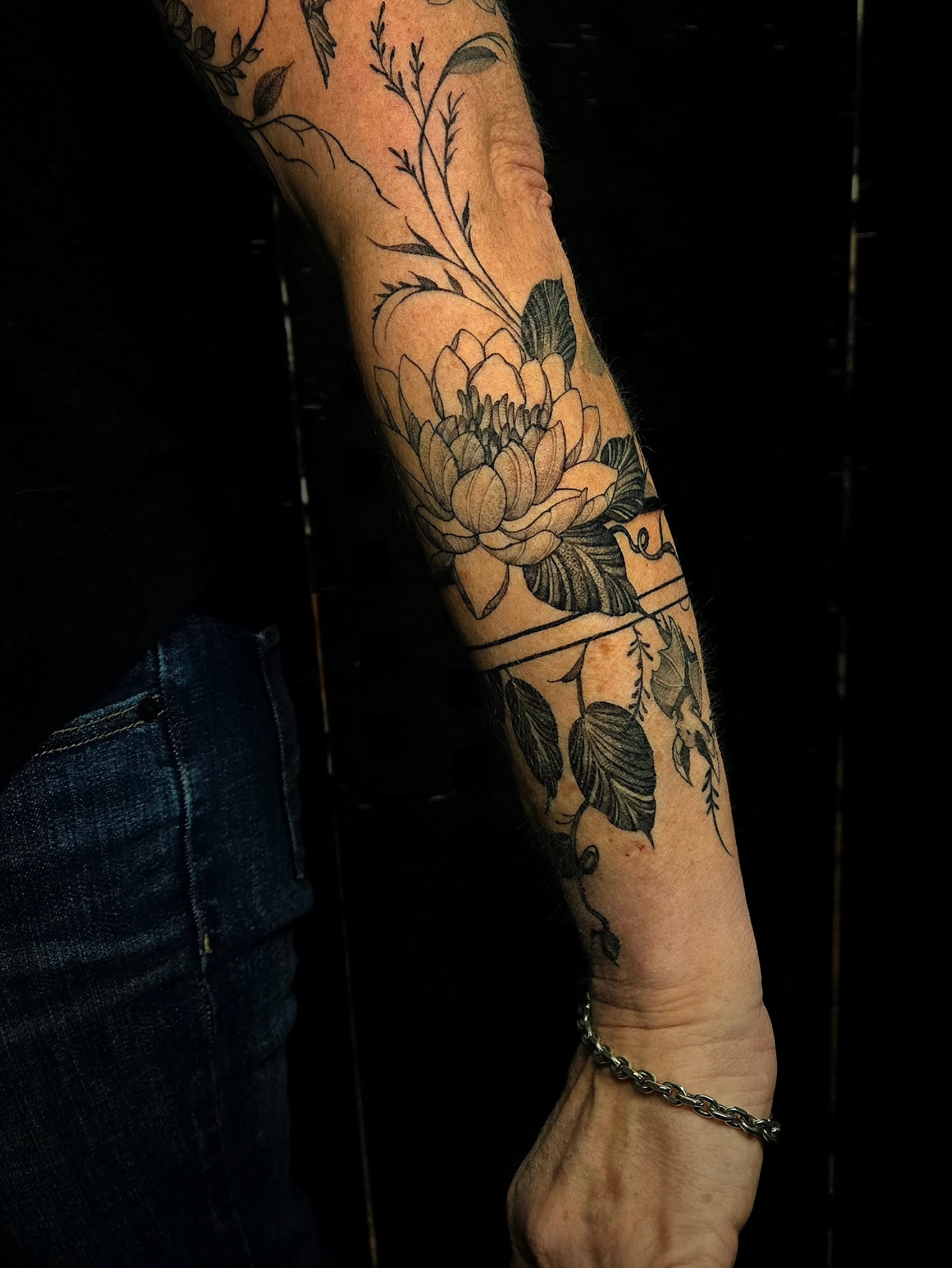 Tattoo by @glasswingtattoo — black_and_grey