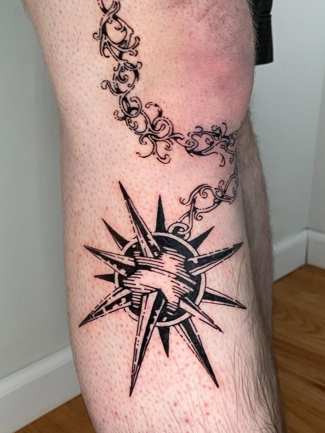 Tattoo by @woodniptat — blackwork, ornamental