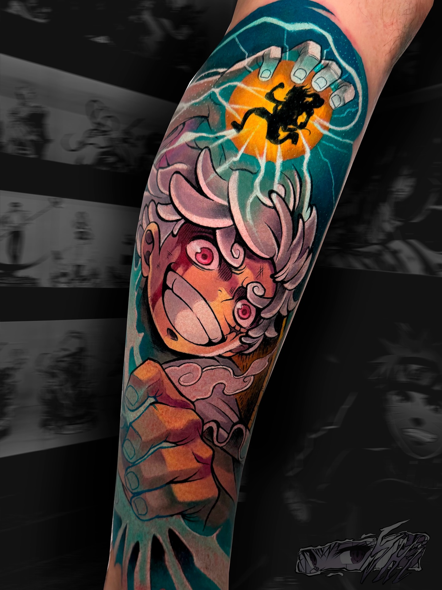 Anime character anime tattoo on the forearm by Iván Pelegrín Medina