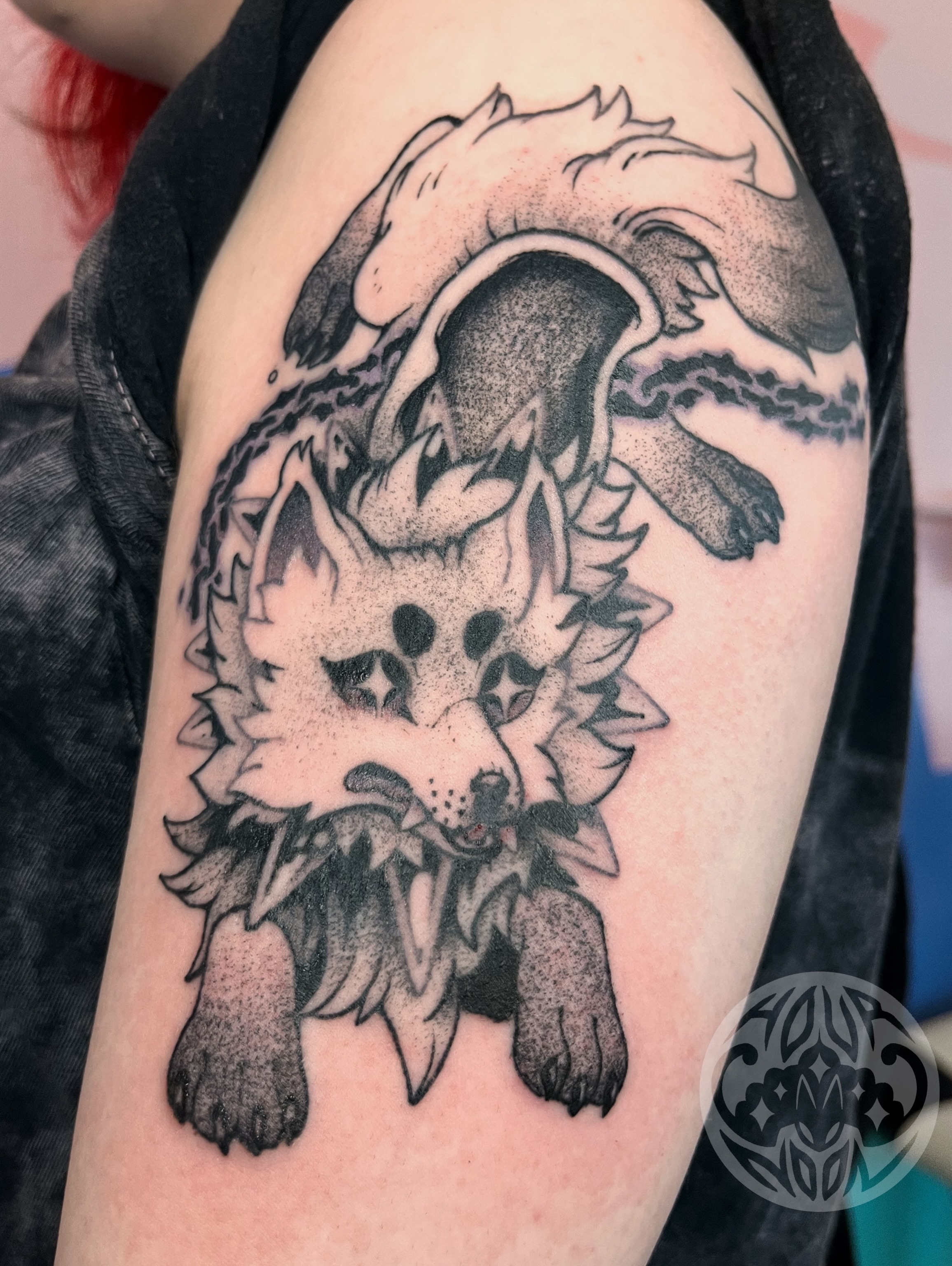 Tattoo by @hournoon β dotwork, black_and_grey